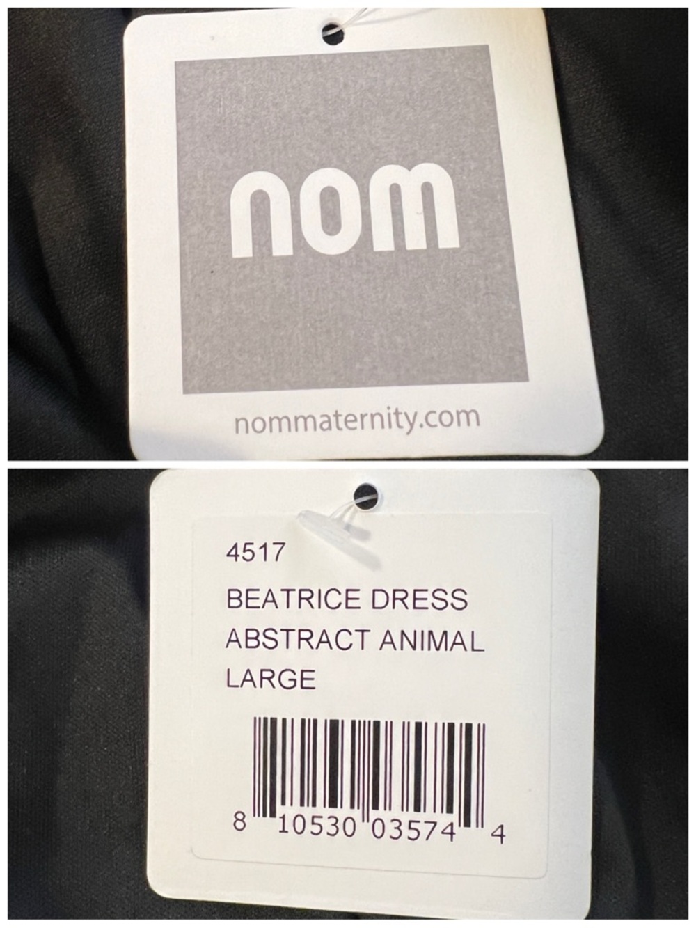 NOM Size L Black Animal‎ Print Beatrice Asymmetrical Nursing Maternity Dress - Picture 12 of 13